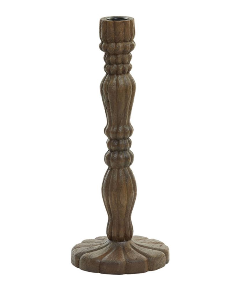 Dřevěný svícen na úzkou svíčku Jeraldo - Ø 15*38 cm