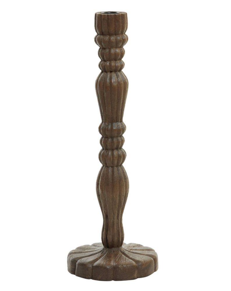 Dřevěný svícen na úzkou svíčku Jeraldo - Ø 16*45 cm