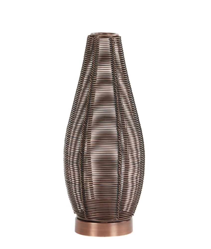 Měděný antik kovový svícen Suneka - Ø 9*22 cm