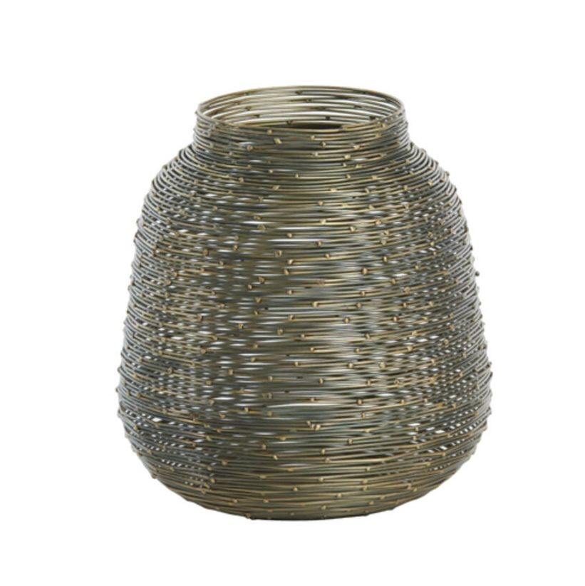 Bronzový antik kovový svícen Behita - Ø 18*19 cm