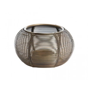 Bronzový antik kovový svícen Biano - Ø 11*7 cm