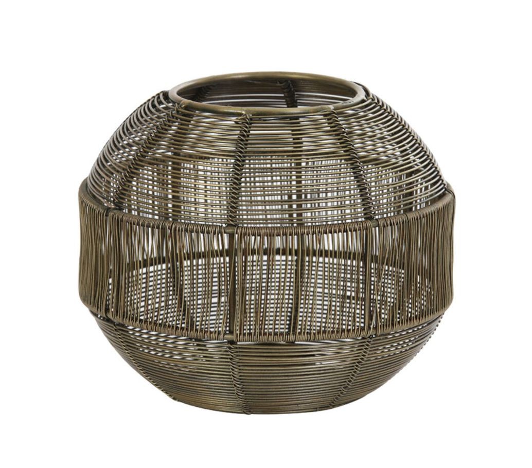 Bronzový antik kovový svícen Pilka - Ø 17*14 cm