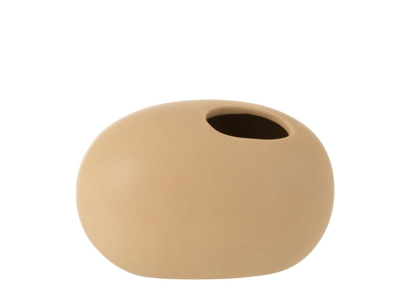 Béžová keramická oválná váza Matt Beige S - 16*10*10,6 cm
