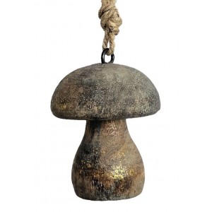 Dřevěná závěsná ozdoba s patinou houbička Mushroom - Ø 5 * 7cm