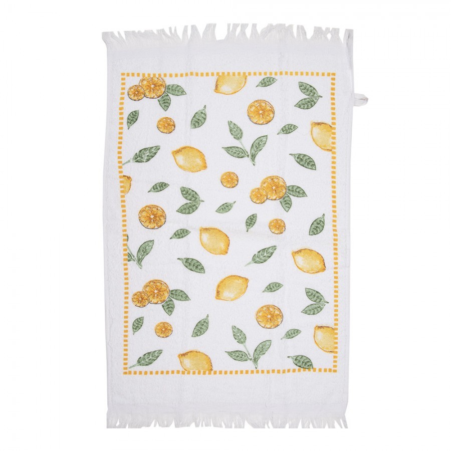 Kuchyňský froté ručník s citróny Lemons & Leafs - 40*66 cm