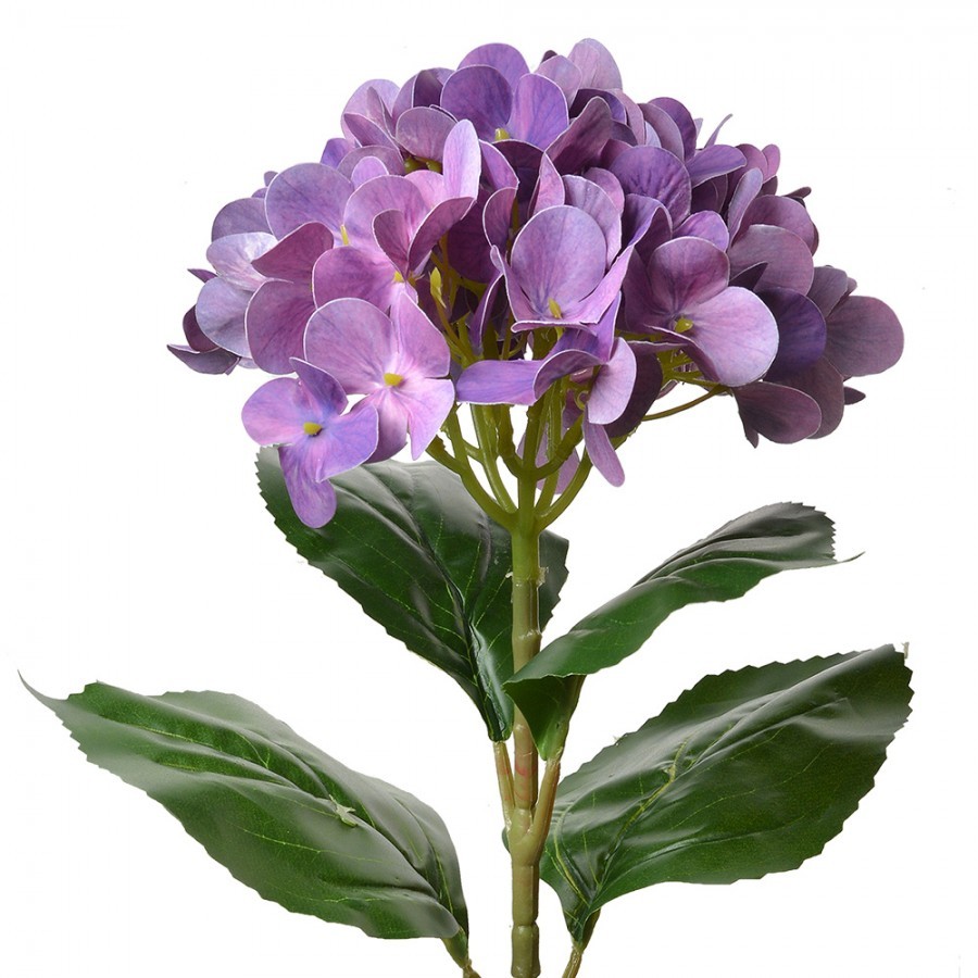 Fialová umělá květina hortenzie Hydrangea - 16*15*68 cm