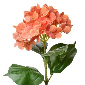 Oranžová umělá květina hortenzie Hydrangea - 16*15*68 cm