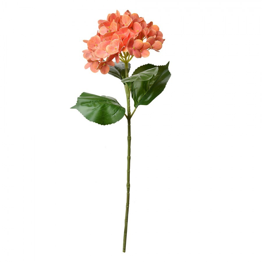 Oranžová umělá květina hortenzie Hydrangea - 16*15*68 cm