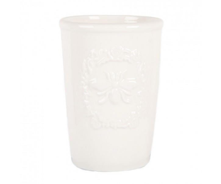 Keramický kelímek na kartáčky s motivem včelky - Ø 8*12 cm Clayre & Eef