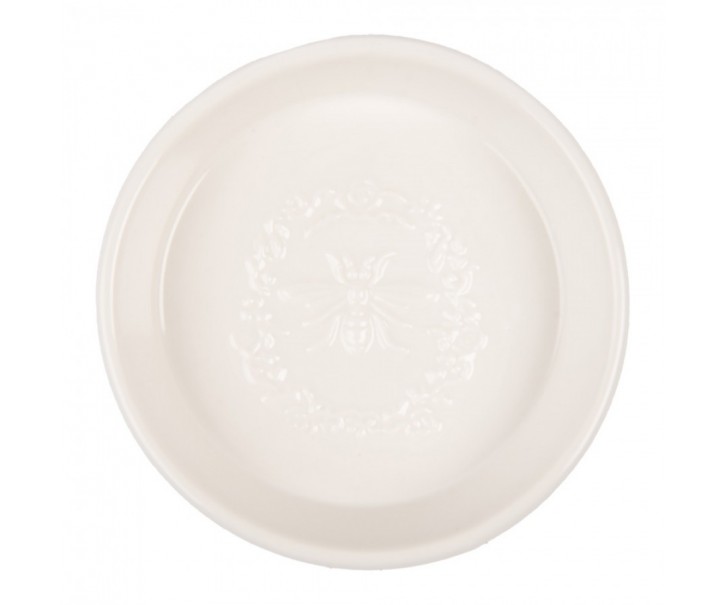 Keramická kulatá mýdlenka s motivem včelky - Ø 13*3 cm Clayre & Eef