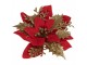 Dekorace červená květina vánoční hvězda Poinsettia - 14*5 cm 