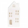 Bílý porcelánový dekorační domek s Led světýlky - 7*6*15 cm