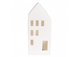 Bílý porcelánový dekorační domek s Led světýlky - 7*6*15 cm