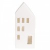 Bílý porcelánový dekorační domek s Led světýlky - 7*6*15 cm