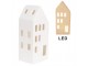 Bílý porcelánový dekorační domek s Led světýlky - 7*6*15 cm Clayre & Eef