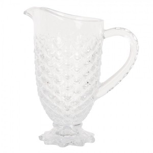Transparentní skleněný džbán s dekorem - 20*13*24 cm / 1100 ml