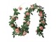 Artificial Flower Garland 150 Cm Pink Green Plastic Roses - 10*10*150 cm Clayre & Eef