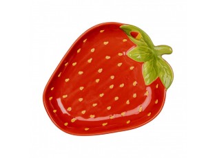 Bowl Strawberries 23x18x3 Cm Red Ceramic - ? 23 cm