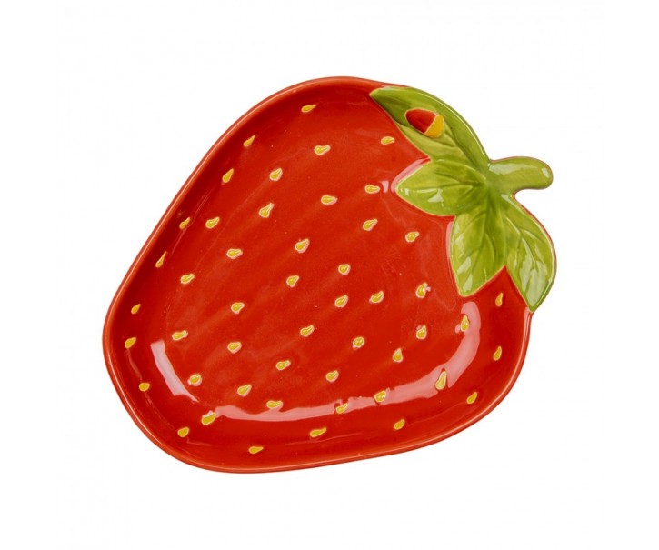 Bowl Strawberries 23x18x3 Cm Red Ceramic - ? 23 cm Clayre & Eef