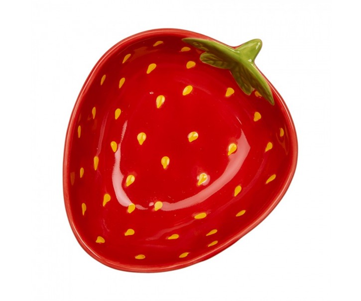 Červená miska ve tvaru jahůdky Strawberries - 13*11*4 cm / 100 ml Clayre & Eef