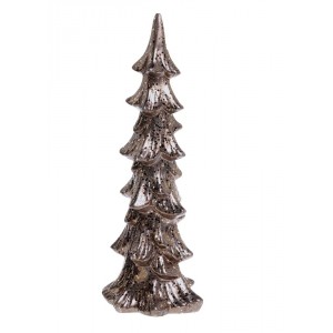 Keramický třpytivý dekorační vánoční stromek Mocca - 14*11*37 cm