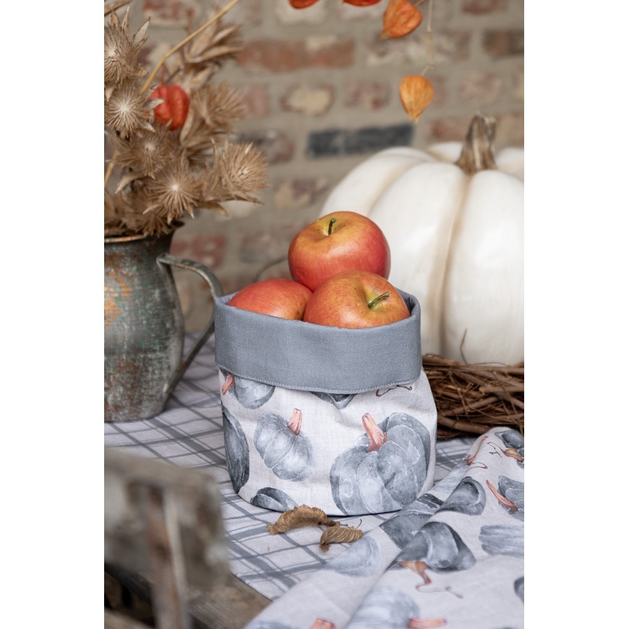 Bavlněný košík na pečivo s dýněmi Country Style Pumpkin - Ø 15*16 cm