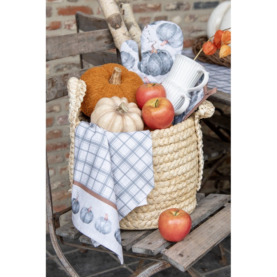 Bavlněná károvaná utěrka s dýněmi Country Style Pumpkin - 50*70 cm