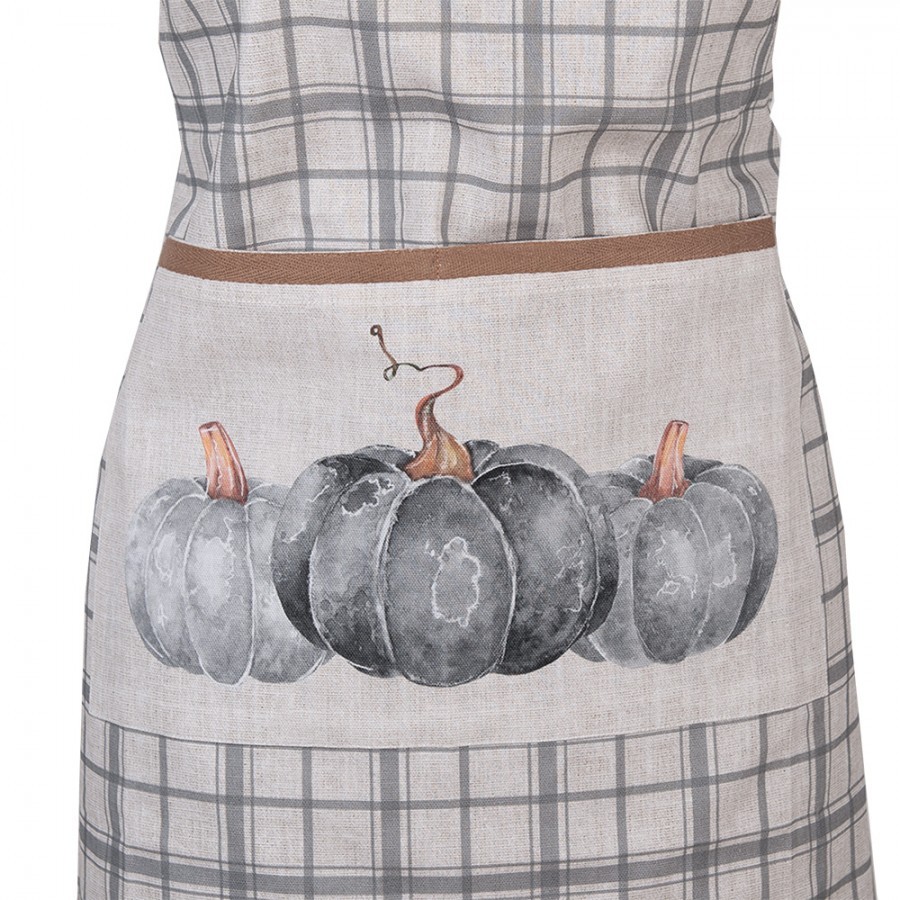 Bavlněná károvaná zástěra s dýněmi Country Style Pumpkin - 70*85 cm