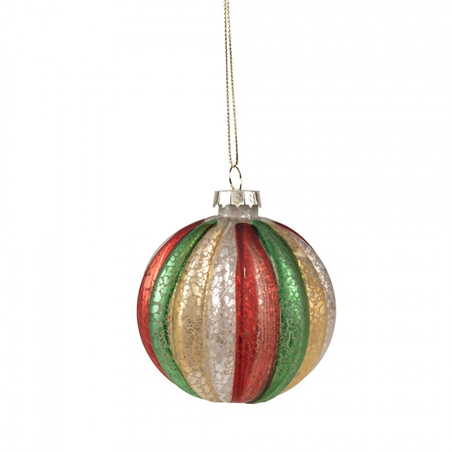 Set 4ks barevná skleněné vánoční koule Nostalgic Christmas - 8*8 cm