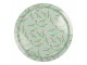 Tray ? 32x2 Cm Green Metal Flowers Round - 32,00 cm Clayre & Eef