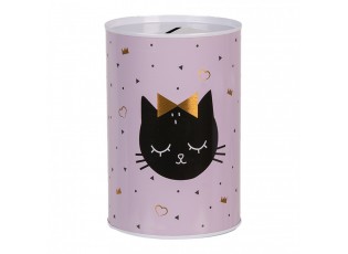 Money Box ? 10x15 Cm Pink Metal Cat - ? 10*15 cm