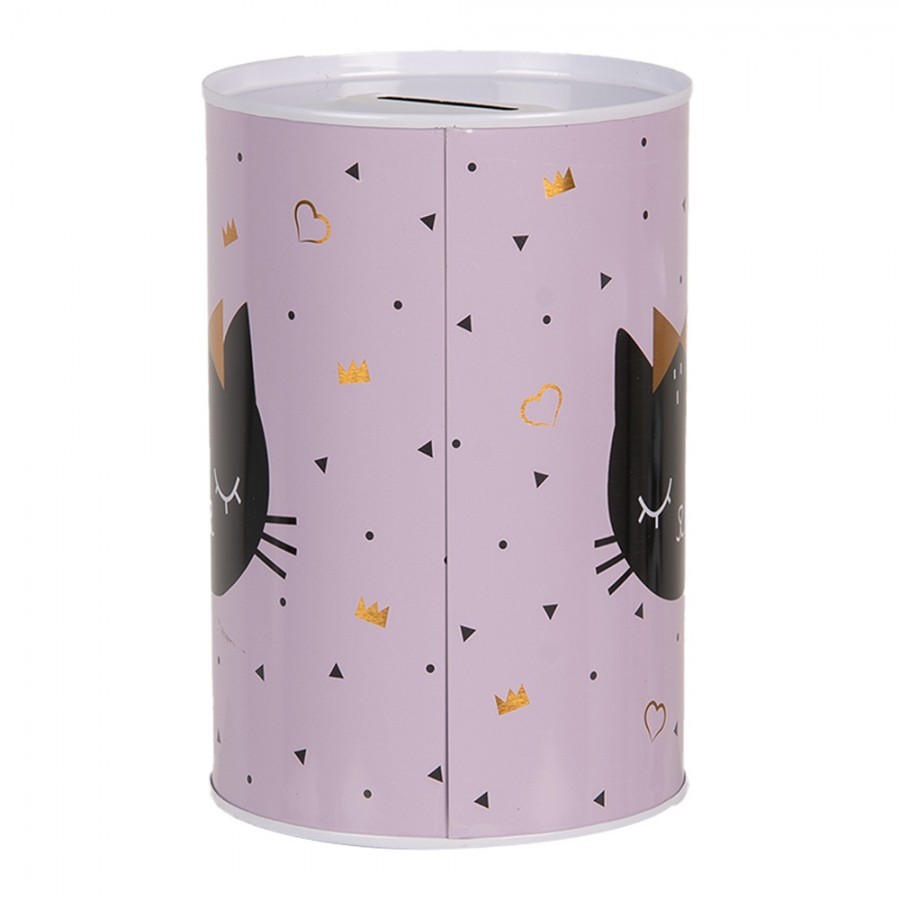 Money Box ? 10x15 Cm Pink Metal Cat - ? 10*15 cm