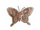 Vánoční měděná umělá třpytivá dekorace motýl - 12*2*9 cm Clayre & Eef