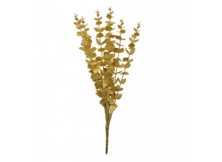 Vánoční zlatá umělá třpytivá větvička eucalyptus - 9*8*46 cm