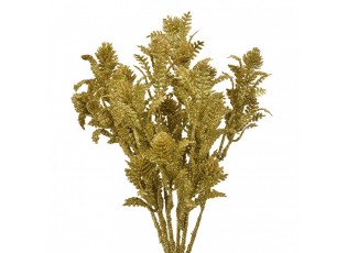 Vánoční zlatá umělá třpytivá větvička - 10*7*35 cm