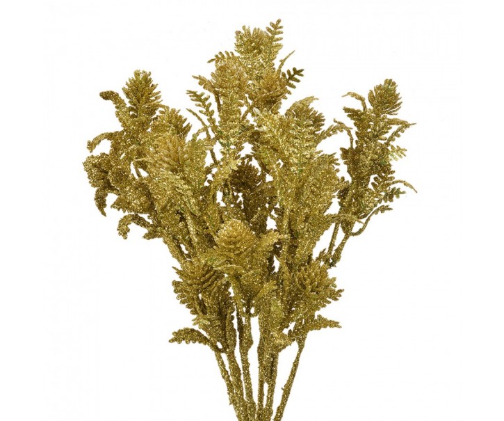 Vánoční zlatá umělá třpytivá větvička - 10*7*35 cm Clayre & Eef