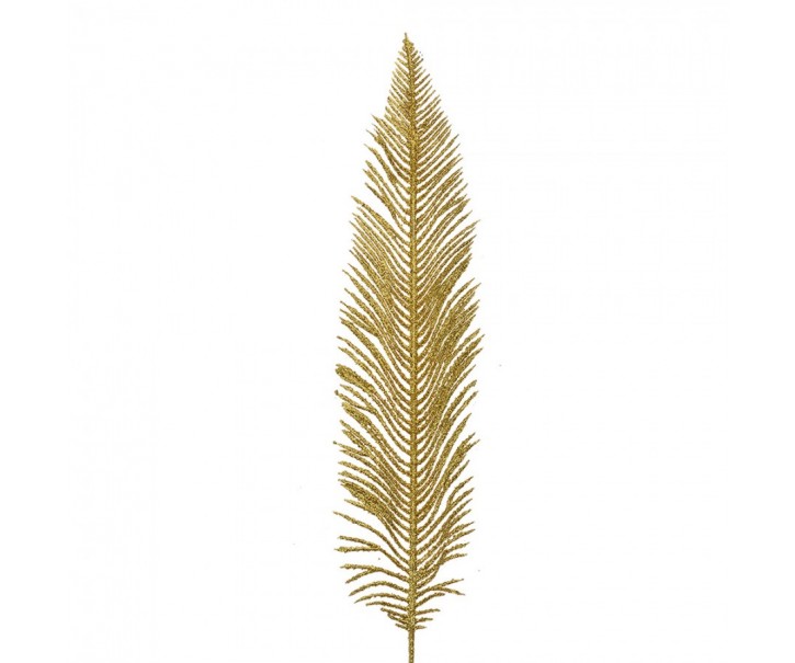 Zlatá vánoční umělá třpytivá dekorace palmový list - 7*1*45 cm Clayre & Eef