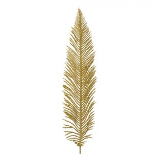 Zlatá vánoční umělá třpytivá dekorace palmový list - 7*1*45 cm