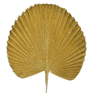 Zlatá vánoční umělá třpytivá dekorace list - 25*1*36 cm