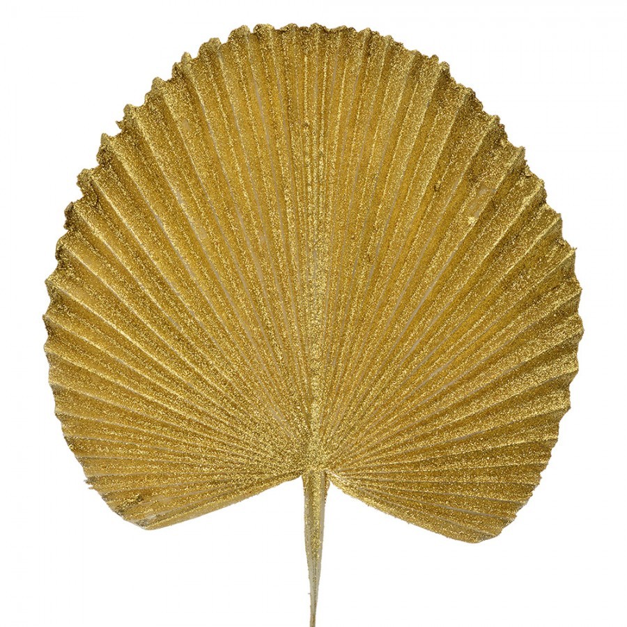Zlatá vánoční umělá třpytivá dekorace list - 25*1*36 cm