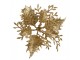 Zlatá třpytivá umělá dekorace vánoční hvězda Poinsettia - Ø 11*3 cm Clayre & Eef