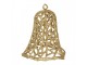 Vánoční zlatá umělá třpytivá dekorace zvonek - Ø 11*11 cm Clayre & Eef