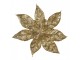 Zlatá třpytivá umělá dekorace vánoční hvězda Poinsettia - Ø 15*2 cm Clayre & Eef