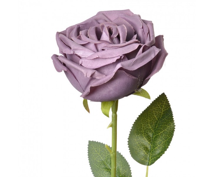 Dekorace umělá květina tmavě fialová růže Rose Purple - 9*9*61 cm