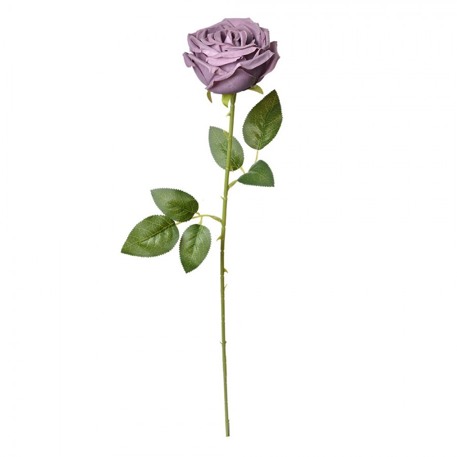 Dekorace umělá květina tmavě fialová růže Rose Purple - 9*9*61 cm