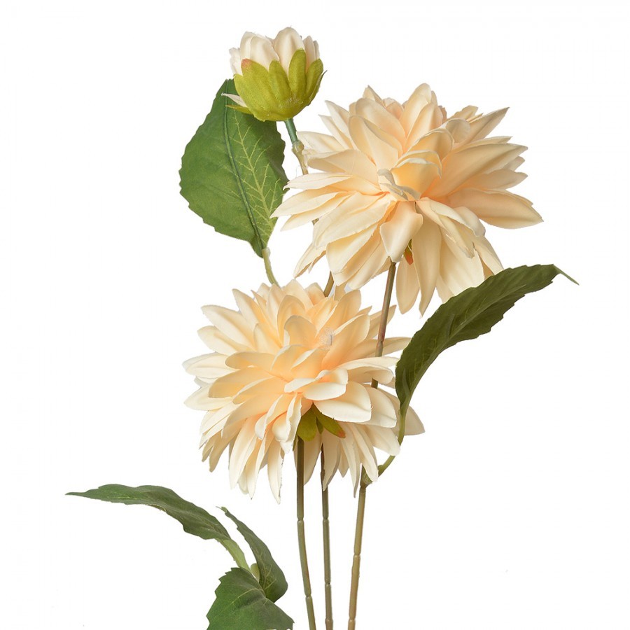 Béžová umělá dekorace květina jiřina - 17*10*70 cm