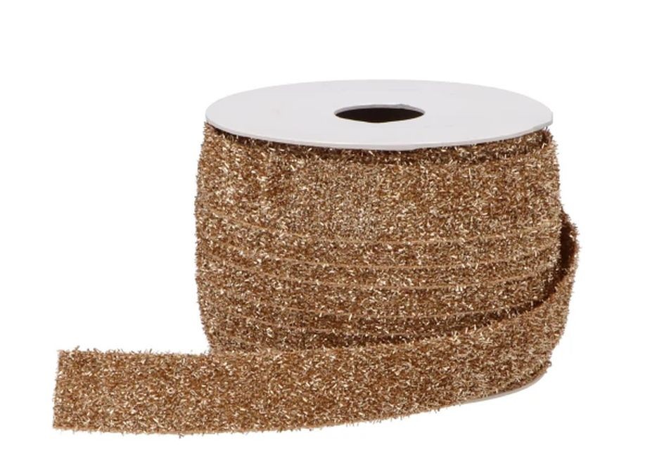 Zlatá látková stuha Vivant Crushta Ribbon - 20mm x 15m