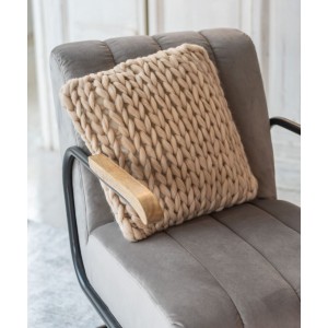 Pletený přírodní polštář Tricot crema - 40*40 cm