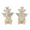 2ks béžová dekorace medvěd se stříbrnými křídly Bear Crown - 18*11*15 cm Barva: béžová antik, stříbrnáMateriál: polyresin