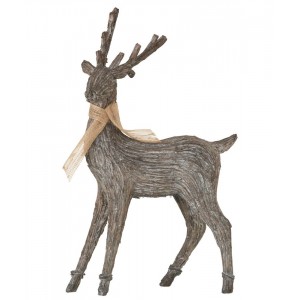 Hnědá dekorace figurka stojící jelen - 24*10*44 cm